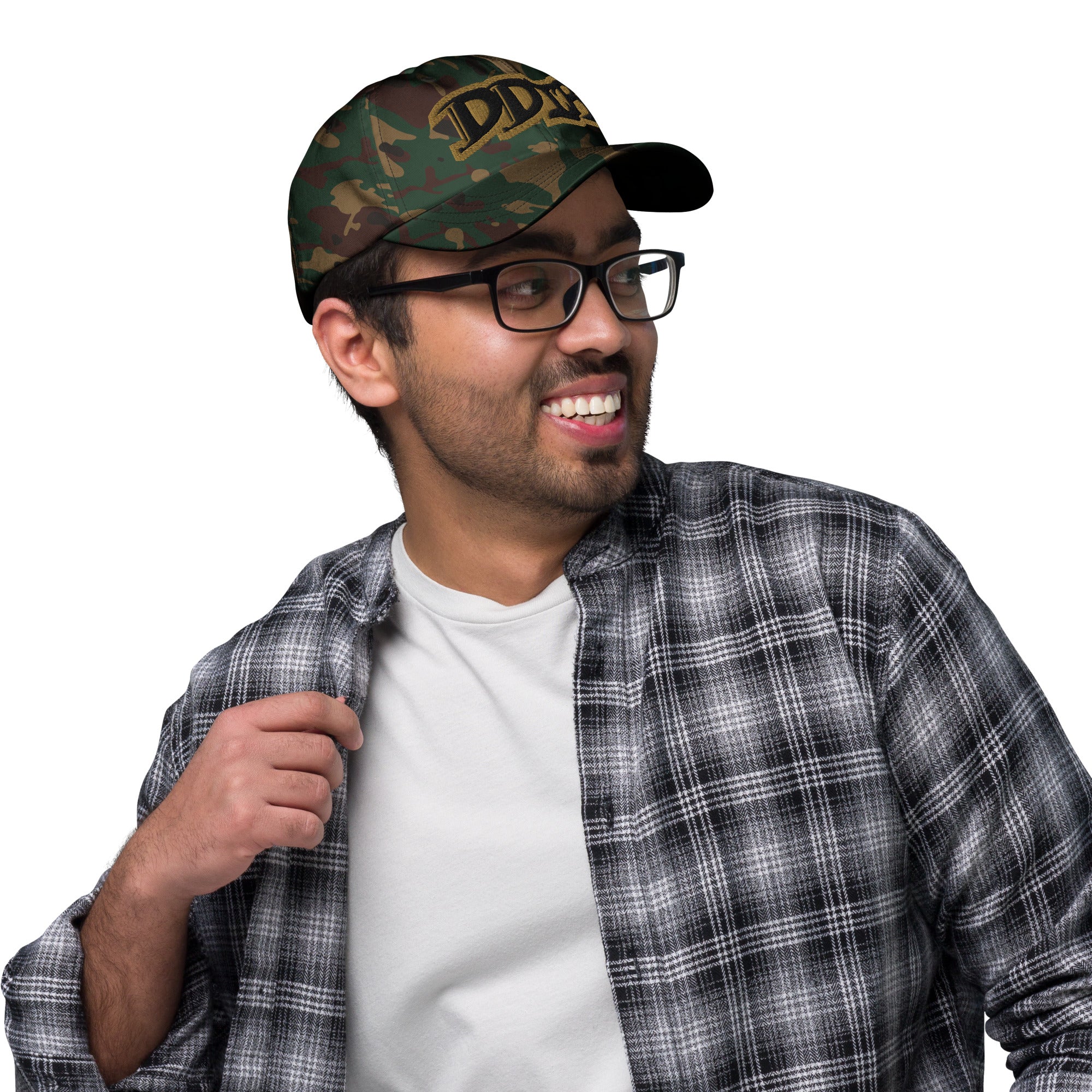 DDIB Dad Hat – Camo Black & Gold Trim