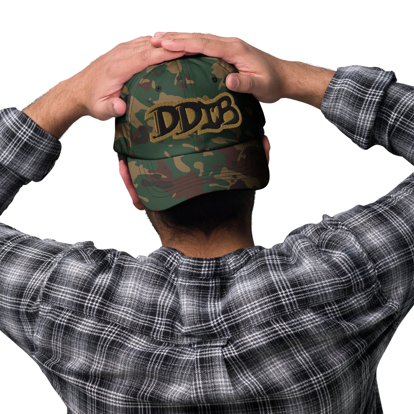 DDIB Dad Hat – Camo Black & Gold Trim